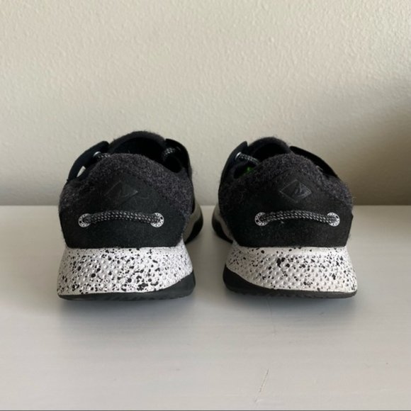 Sperry, Black/White 7 SEAS Sport Wool Boat Shoe, Size 8.5 - Picture 5 of 9